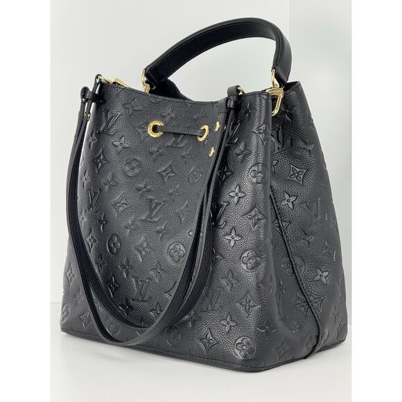 Louis Vuitton Neo Noé MM Empreinte Black Leather Women's Bucket Bag - Picture 1 of 16